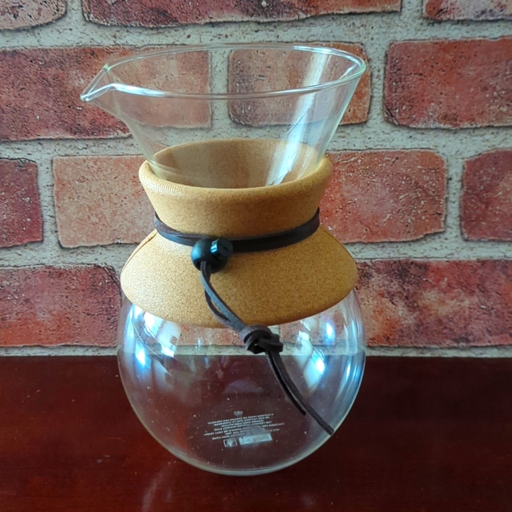 BODUM 157 Chemex Style Pour Over Coffee Maker Glass Carafe With Cork Grip